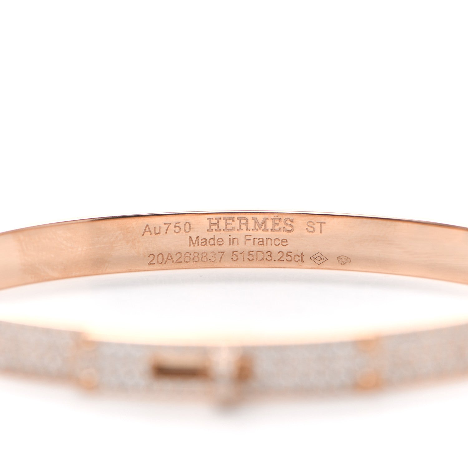 Hermes 18K Rose Gold Diamond PM Kelly Full Pave Bracelet ST 3 of 5