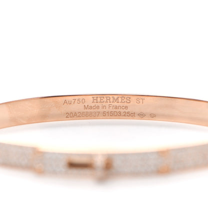 Hermes 18K Rose Gold Diamond PM Kelly Full Pave Bracelet ST 3 of 5