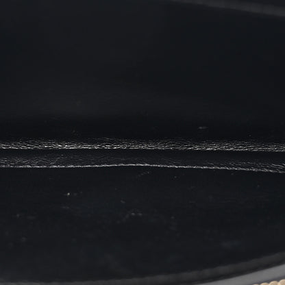 Saint Laurent Grain De Poudre Matelasse Chevron Monogram Chain Wallet Black 5 of 13
