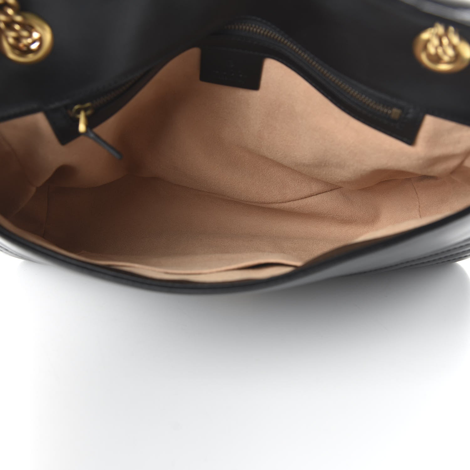 Gucci Calfskin Matelasse Medium GG Marmont Shoulder Bag Black 5 of 10
