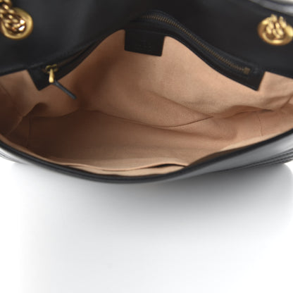 Gucci Calfskin Matelasse Medium GG Marmont Shoulder Bag Black 5 of 10