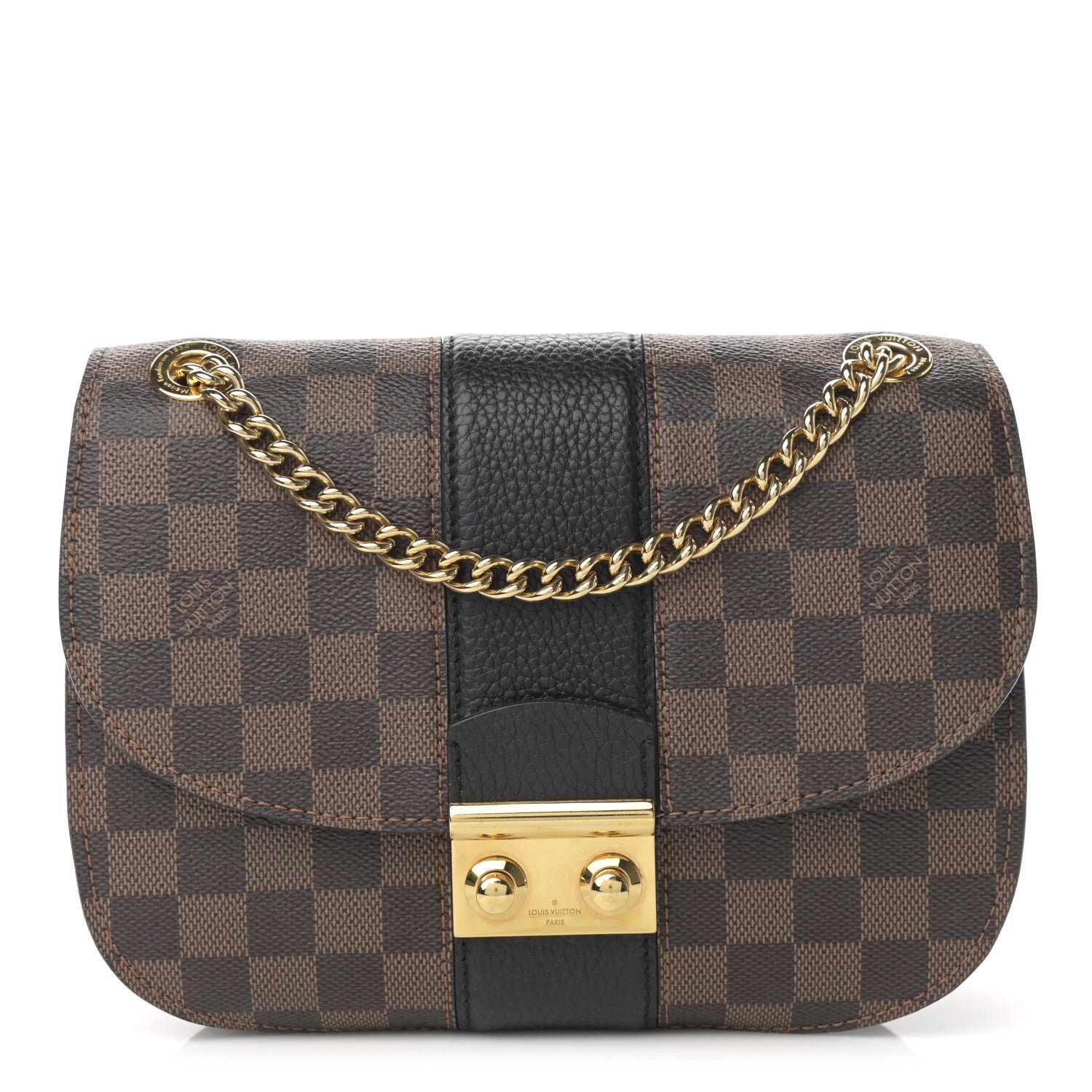 Louis Vuitton Damier Ebene Cuir Taurillon Wight Black 1 of 10