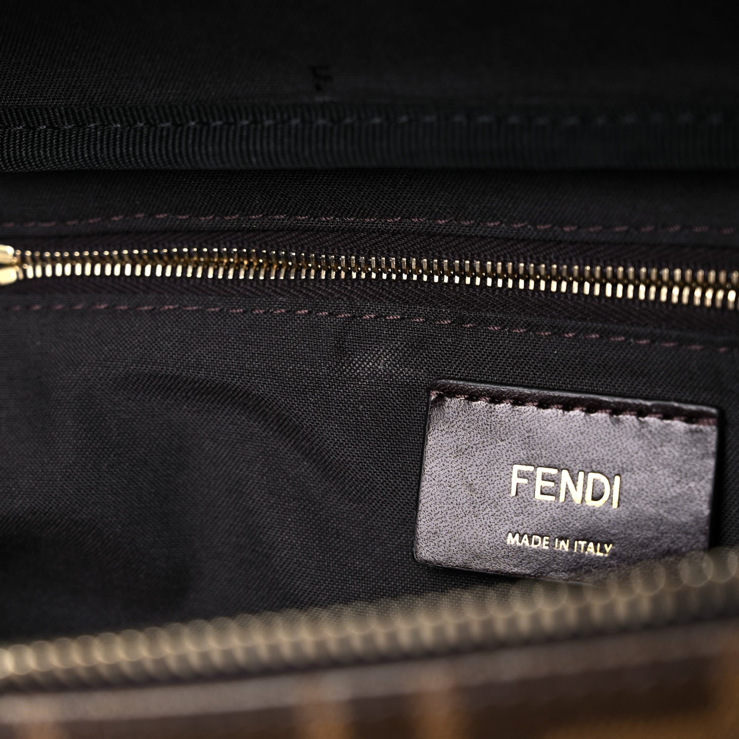 Fendi X FILA Glazed Fabric Vitello Century FF 1974 Mania Belt Bag Mogano Panna Blueberry 11 of 14