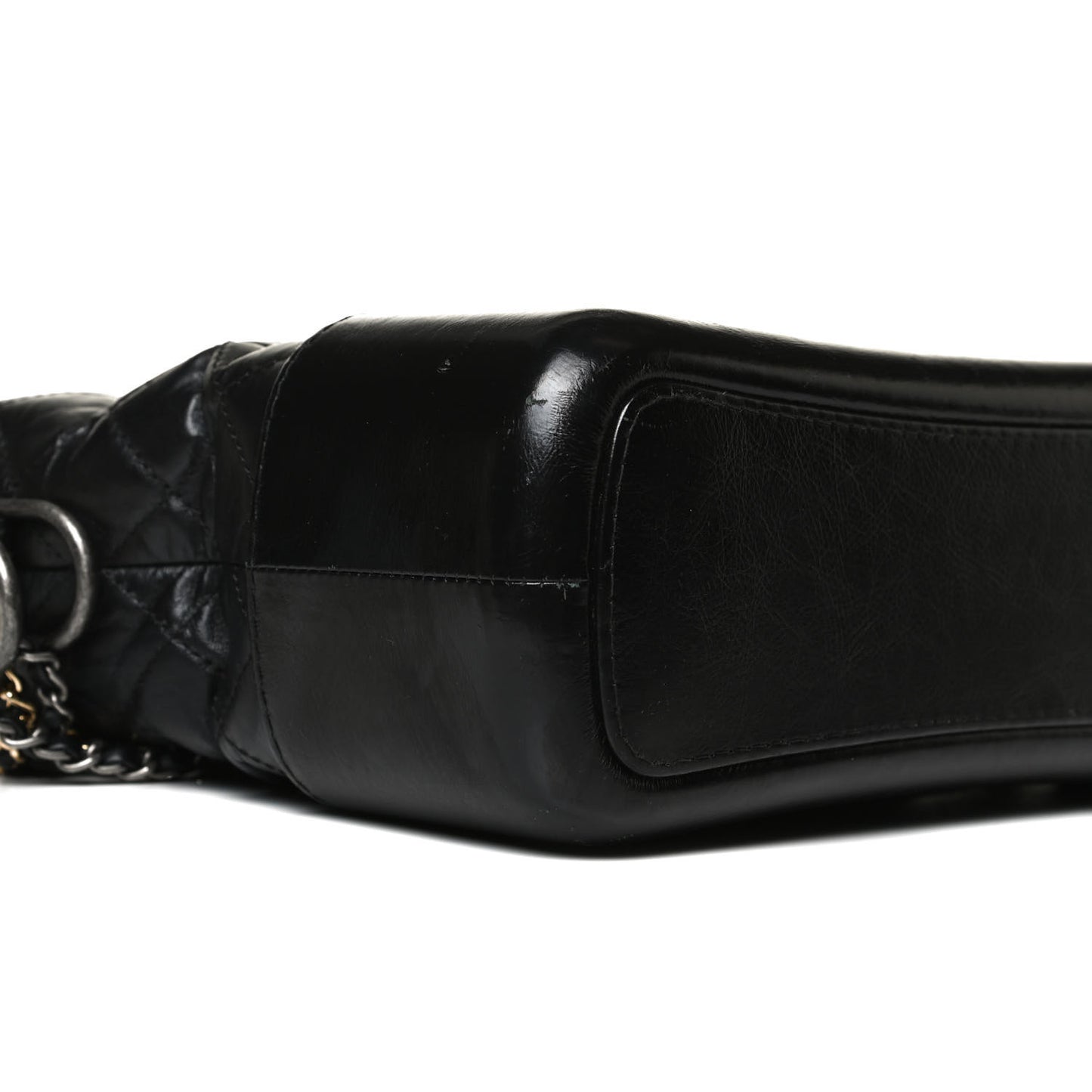 Aged Calfskin Quilted Medium Gabrielle Hobo Black