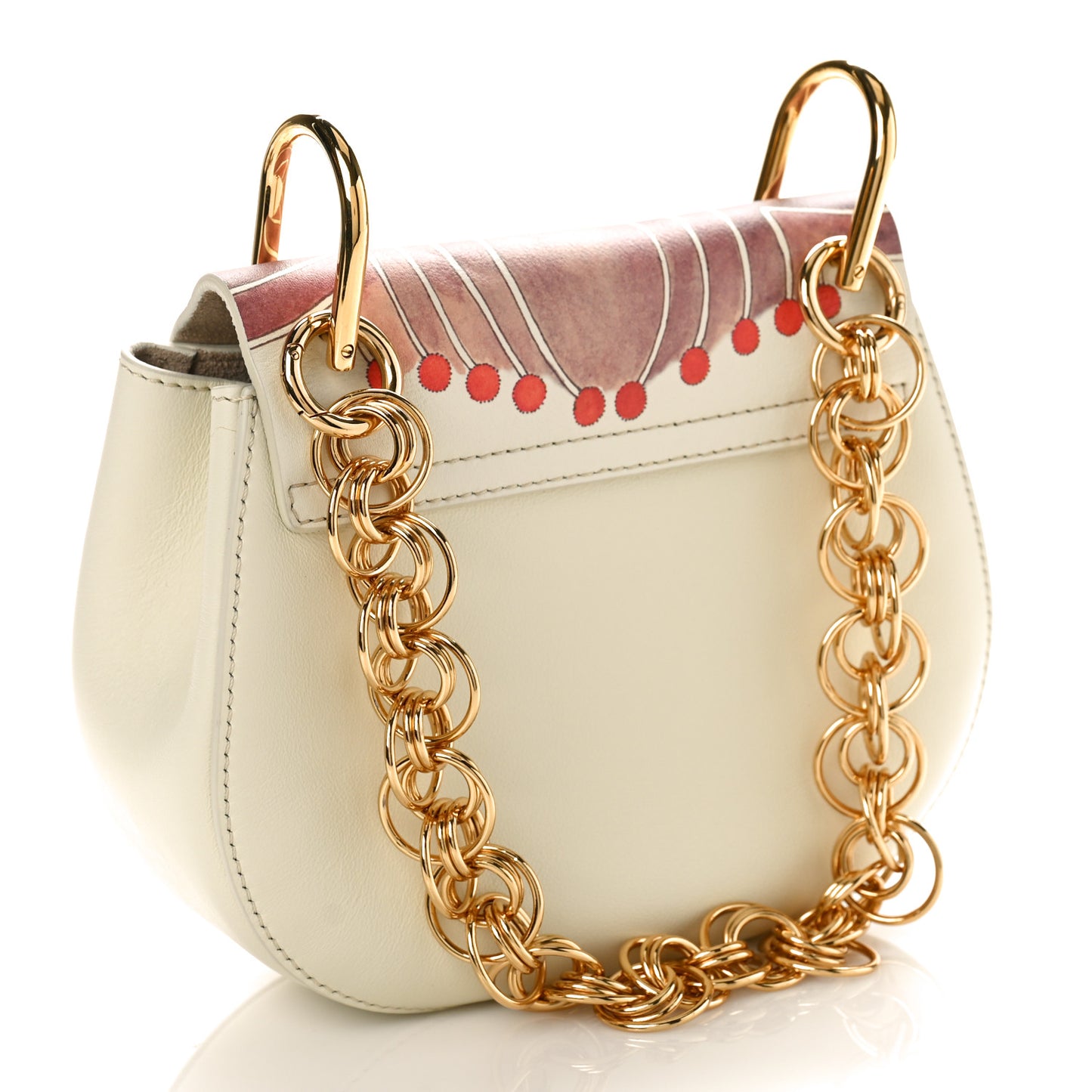 Calfskin Printed Mini Drew Bi-Color Shoulder Bag Dark Multicolor