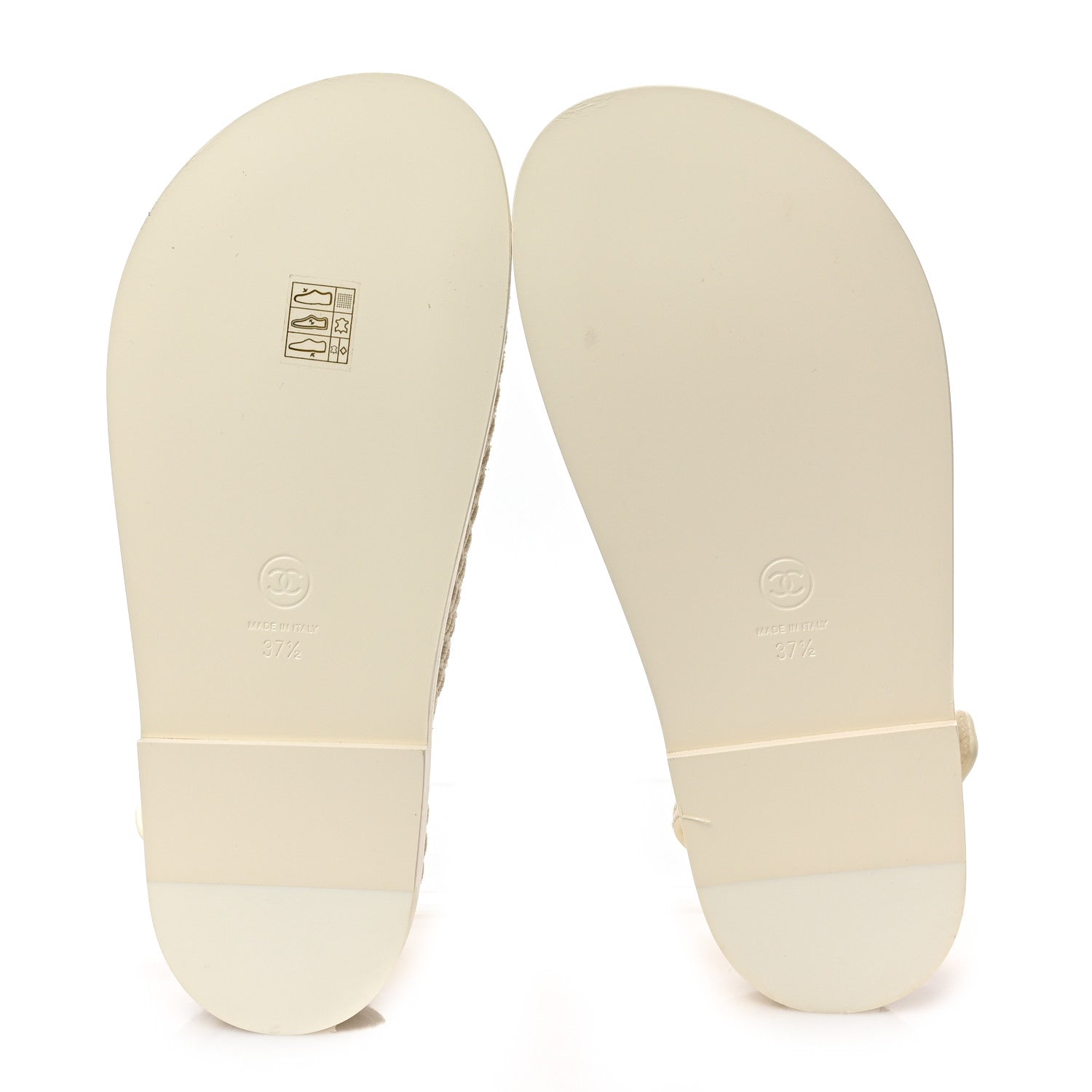 Chanel Knit Fabric Velcro Dad Sandals 37.5 Ivory 5 of 9