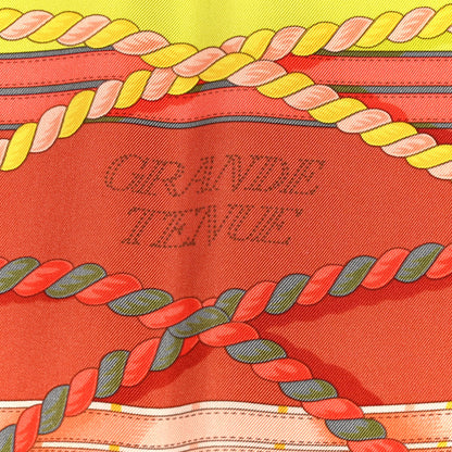 Hermes Silk Grande Tenue Scarf 90 Anis Gris Jaune 5 of 5