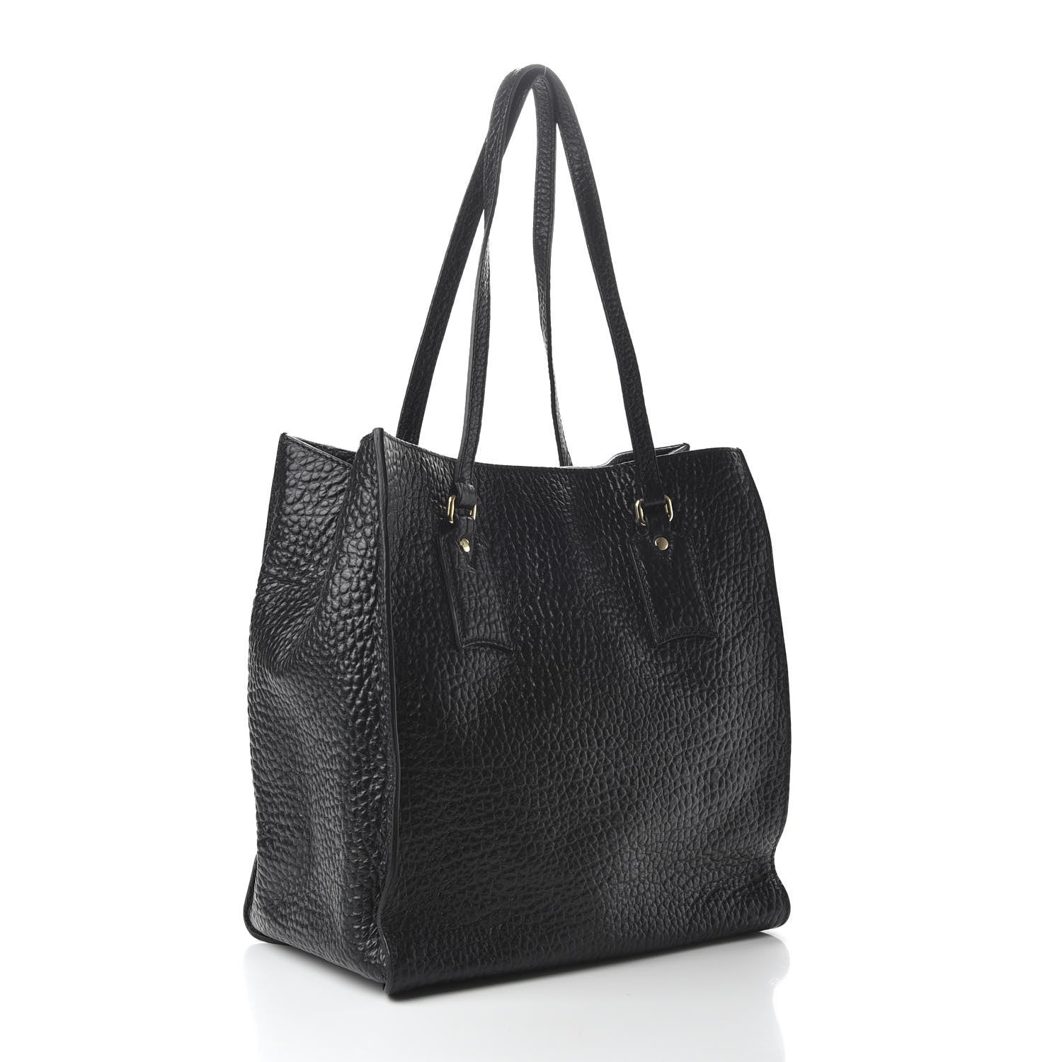 Burberry Signature Grain Medium Woodbury Tote Black 3 of 9