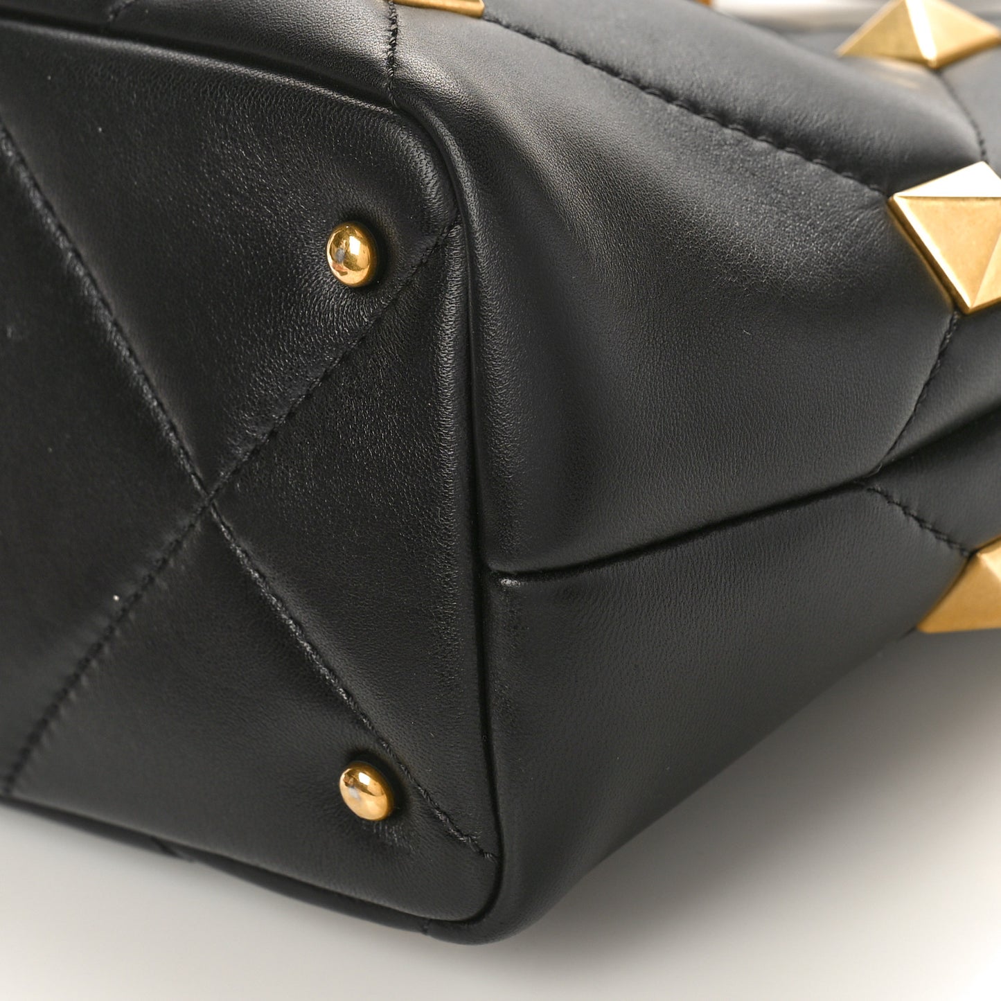 Nappa Small Roman Stud The Handle Bag Black