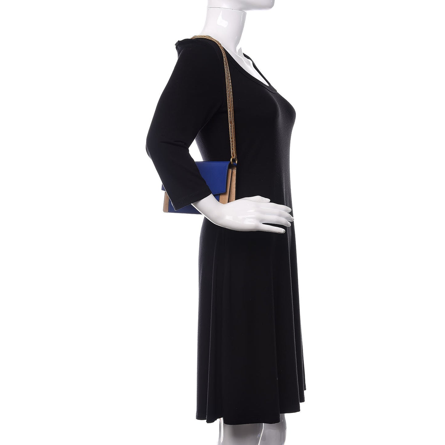 Goatskin Suede GV3 Mini Chain Bag Midnight Blue