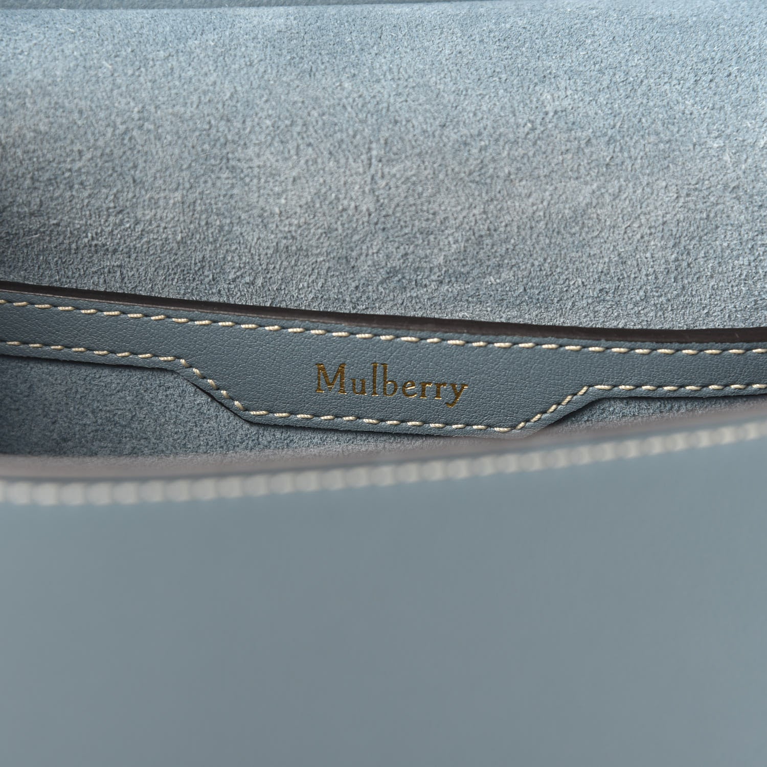 Mulberry Silky Calfskin Amberley Satchel Blue 9 of 10