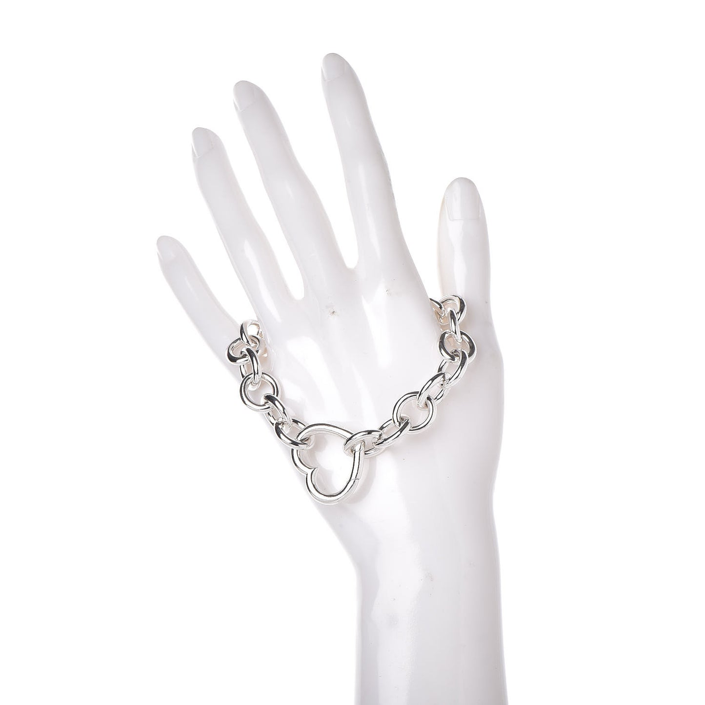 Sterling Silver Open Heart Clasp Bracelet
