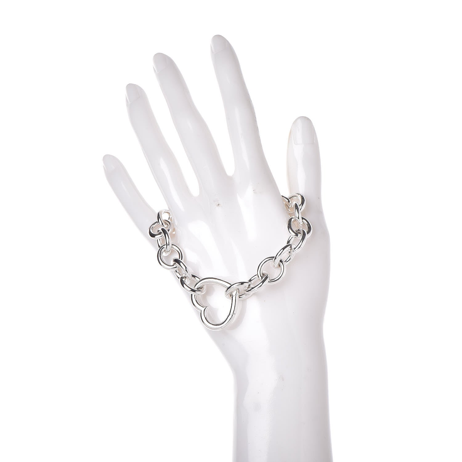 Tiffany Sterling Silver Open Heart Clasp Bracelet 2 of 4