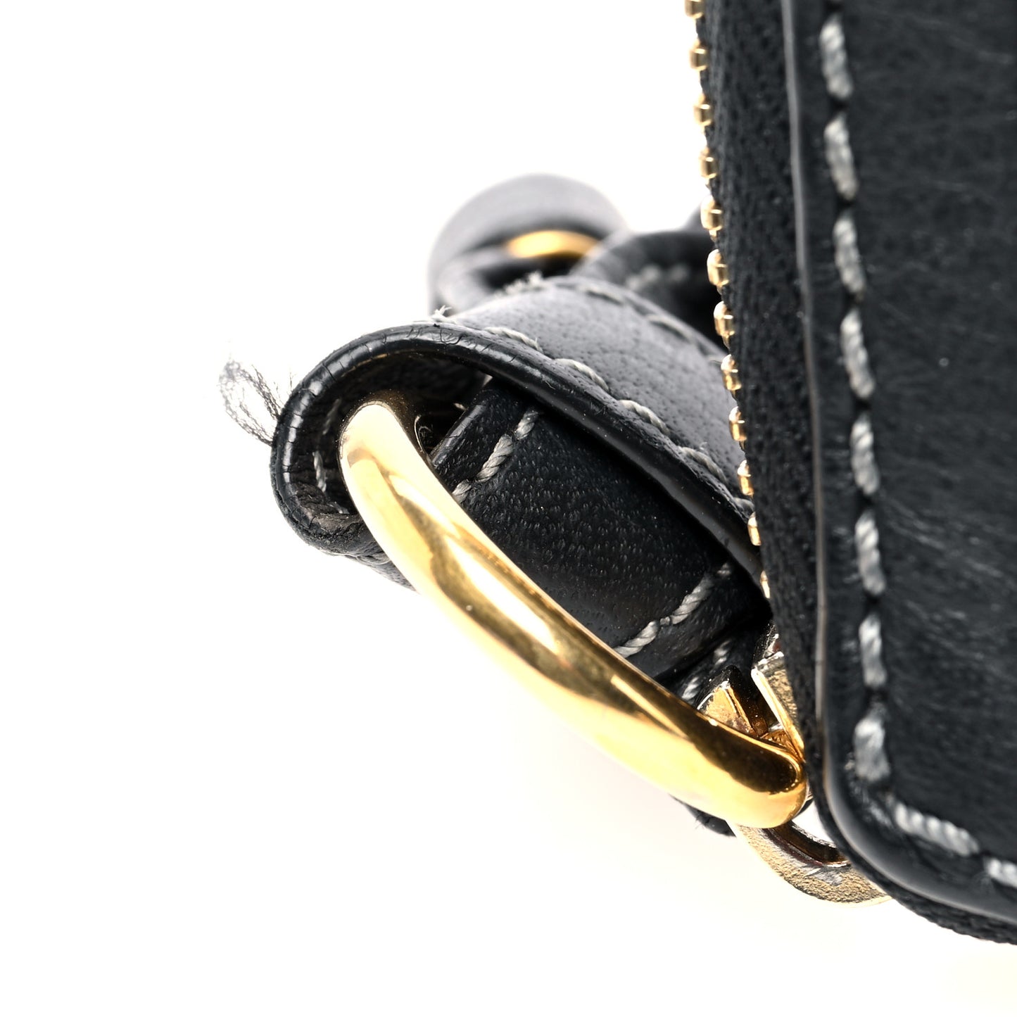 Grained Calfskin Marcie Long Zip Around Wallet Black