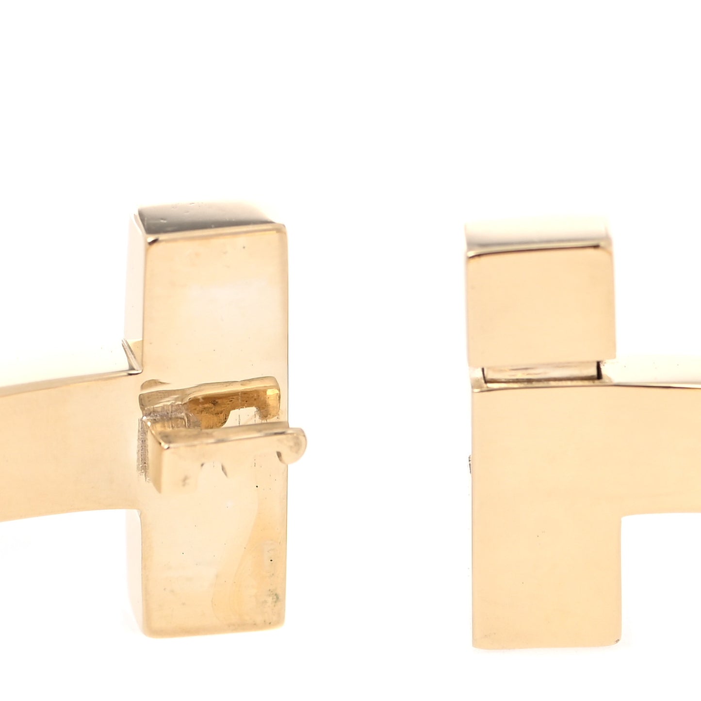 18K Yellow Gold Wide T T1 Hinged Bangle Bracelet