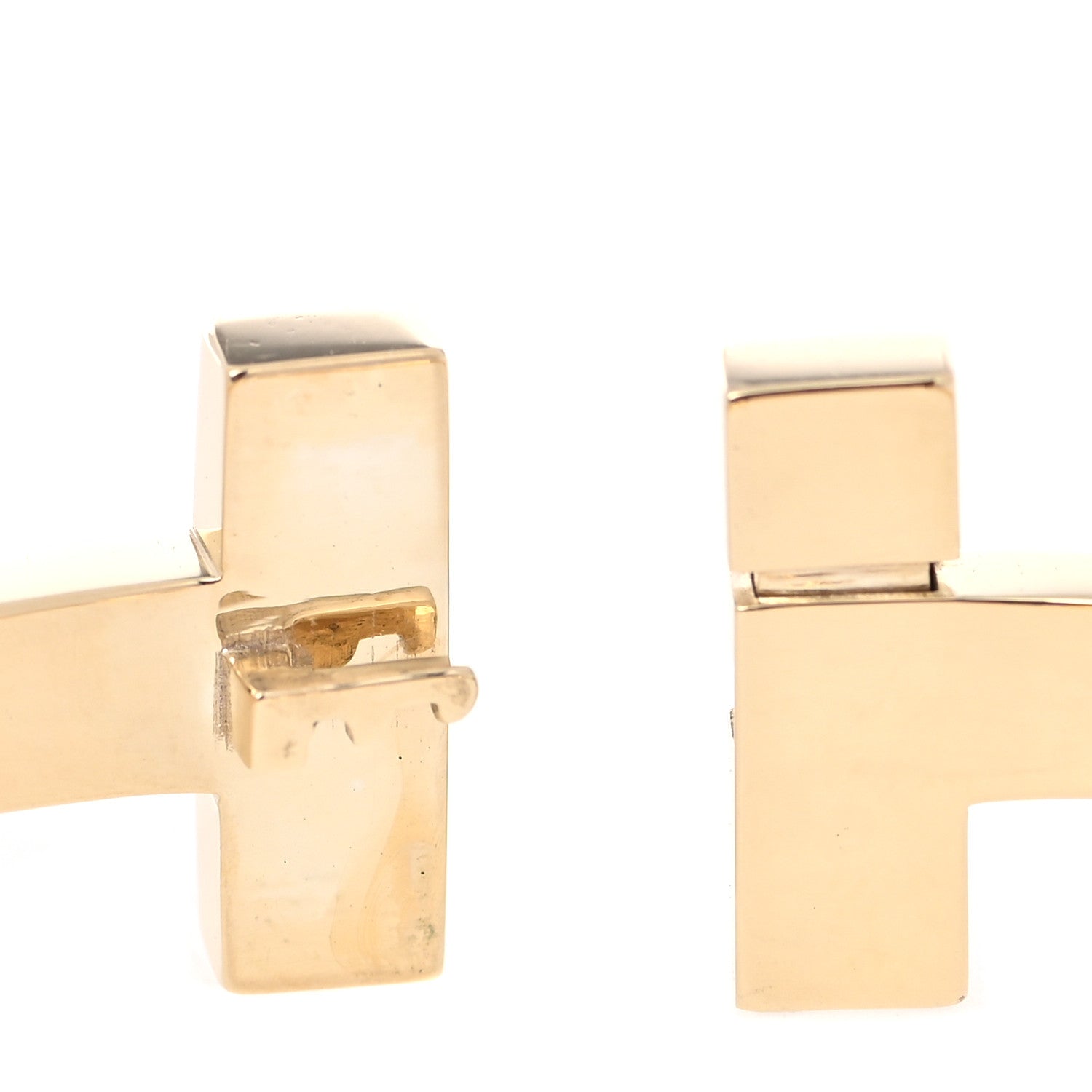 Tiffany 18K Yellow Gold Wide T T1 Hinged Bangle Bracelet 5 of 7