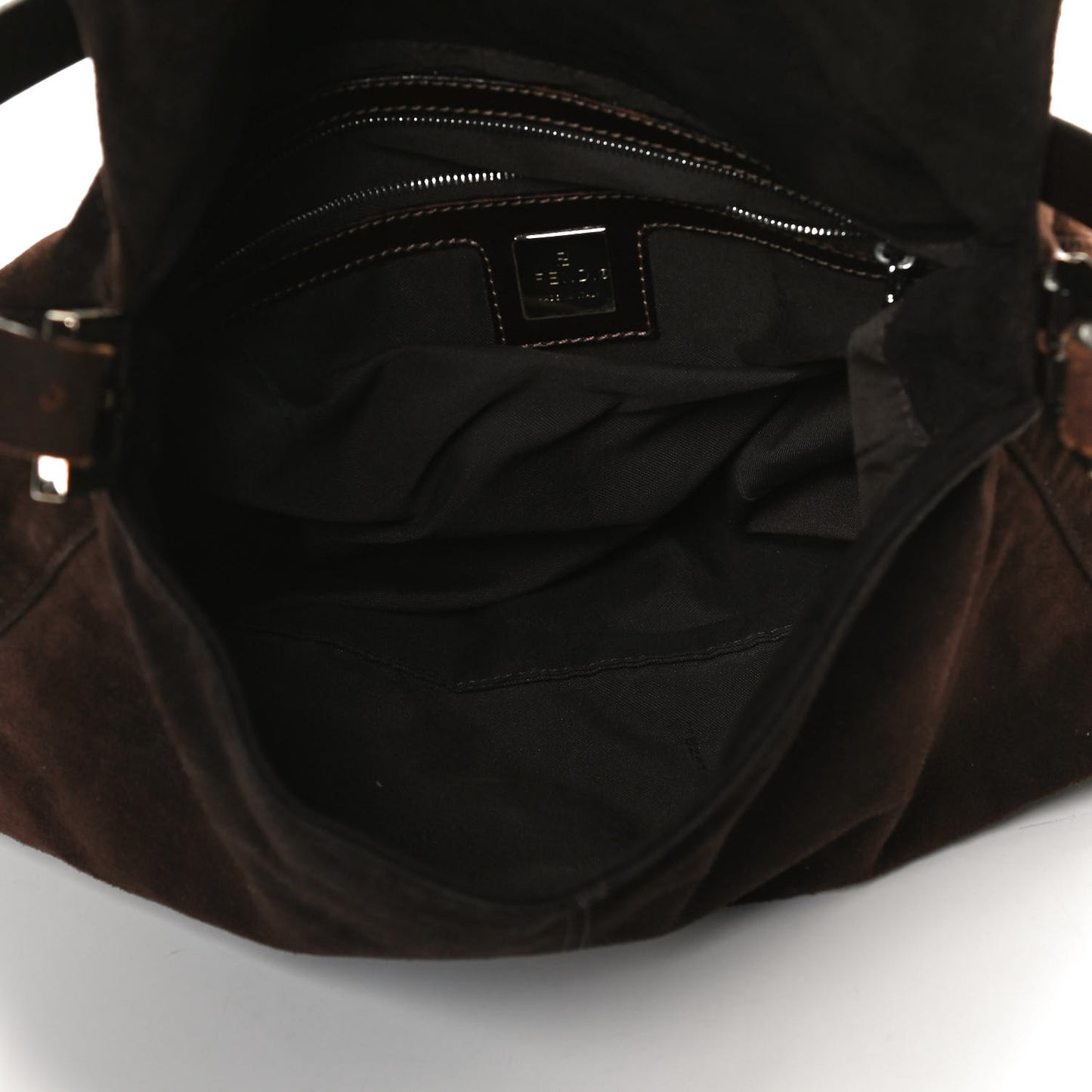 Suede Calfskin Mama Baguette Brown