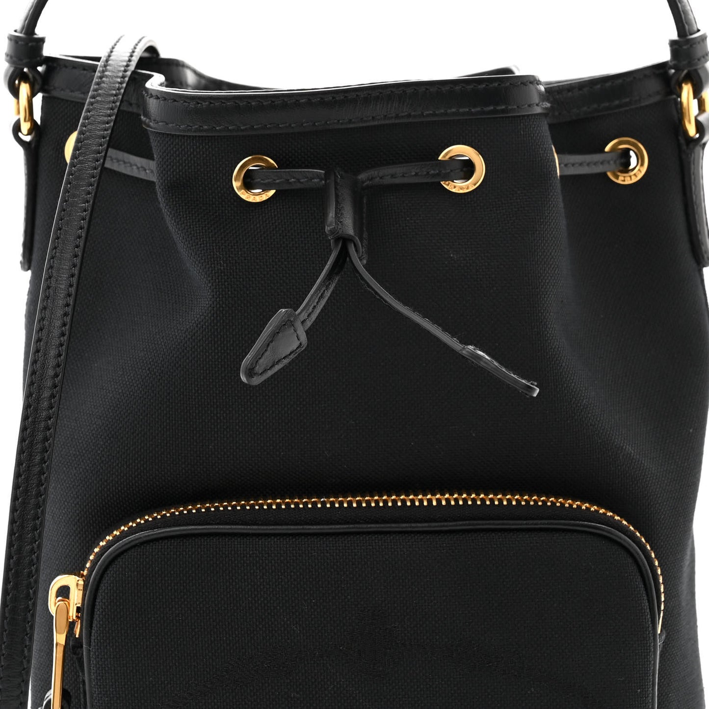 Jacquard Logo Mini Bucket Crossbody Bag Black