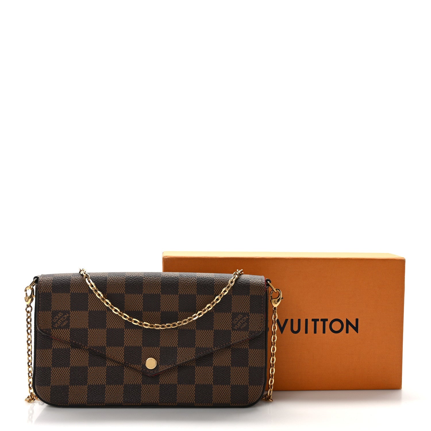 Louis Vuitton LOUIS VUITTON Damier Ebene Pochette Felicie Chain Wallet 15 of 15