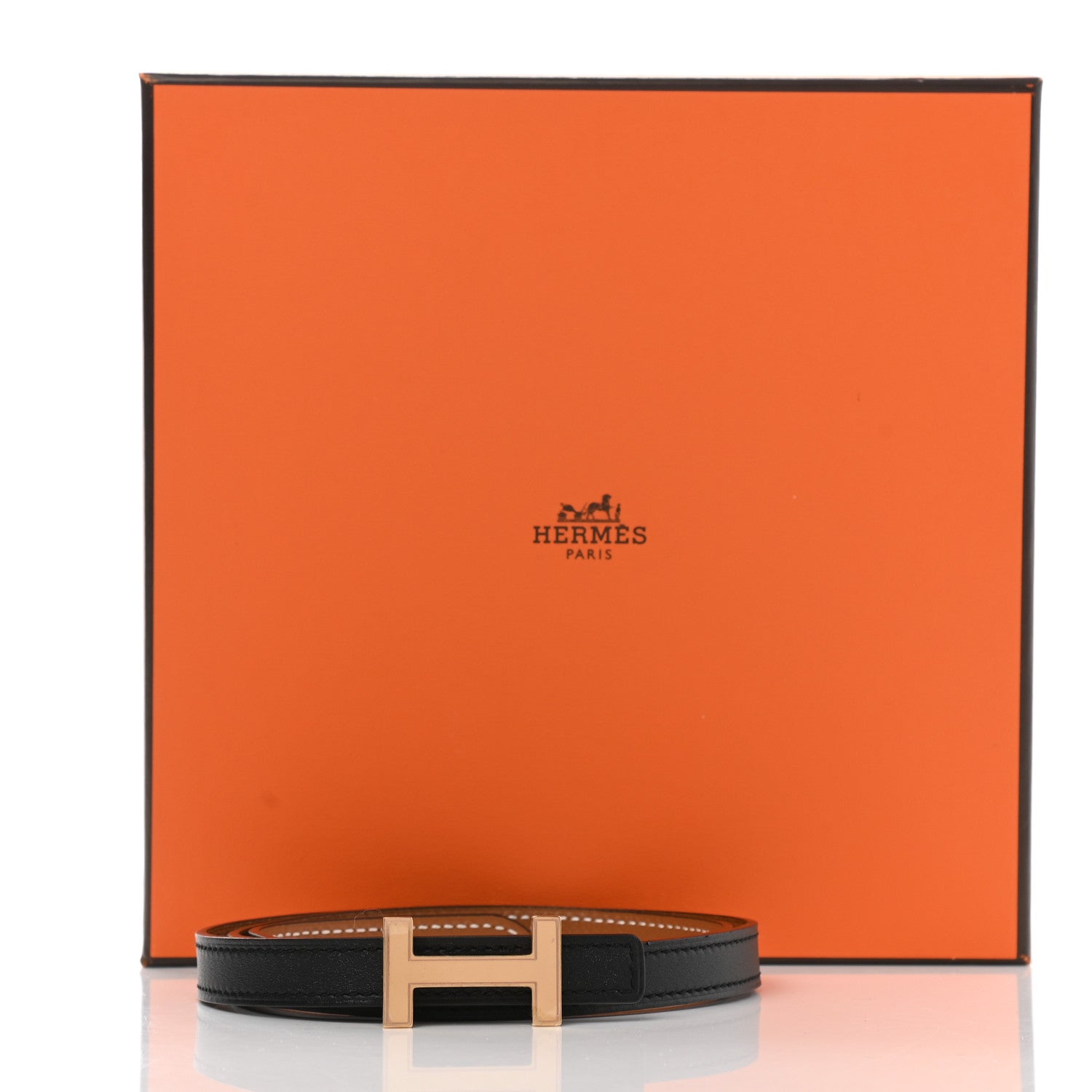 Hermes Swift Epsom 13mm Focus Belt 75 Black Gold 6 of 6
