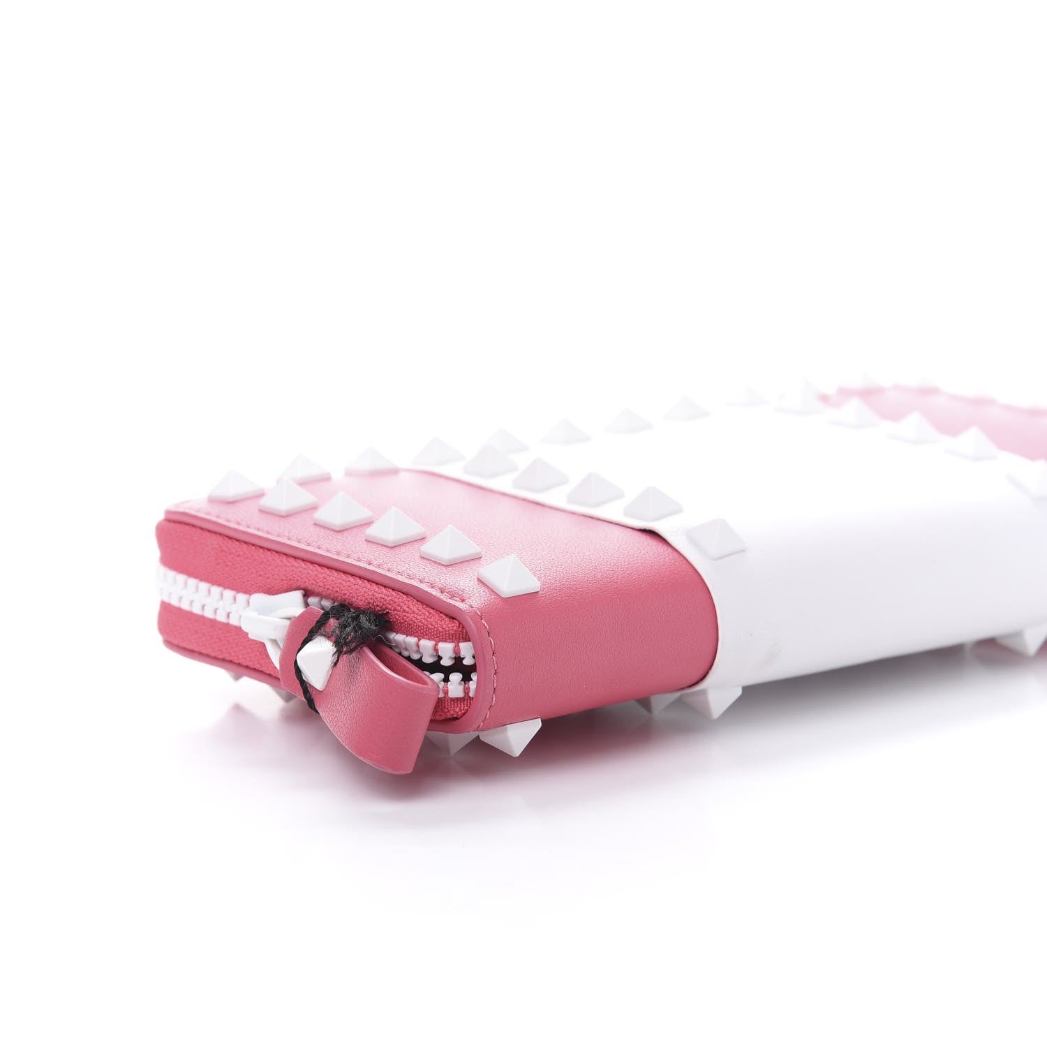 Valentino Garavani Vitello Colorblock Free Rockstud Zip Around Wallet Shadow Pink White 7 of 13