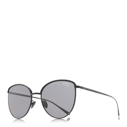Chanel Metal Crystal Polarized Sunglasses 4258-B Black 1 of 8