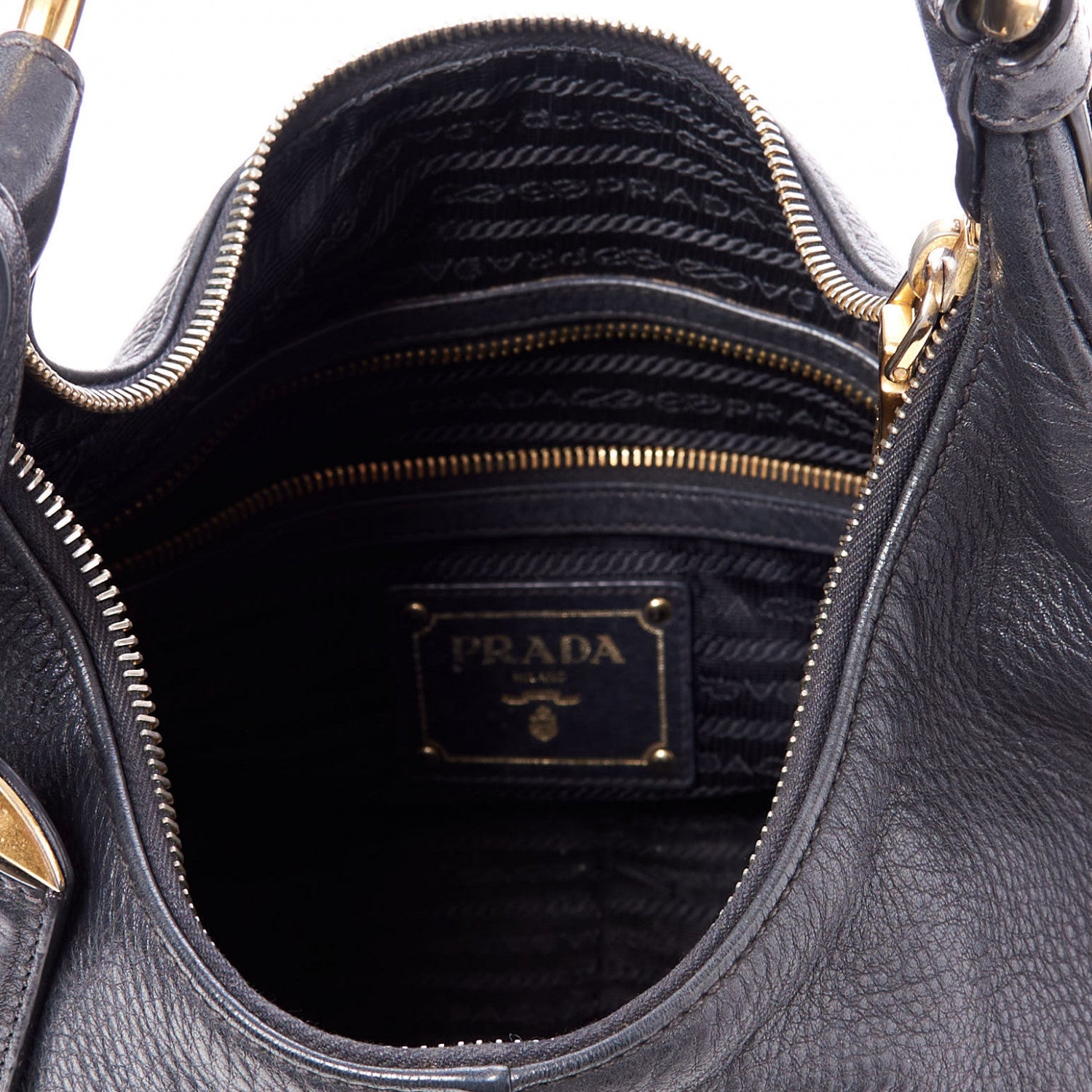 Prada Vitello Daino Hobo Black 5 of 9