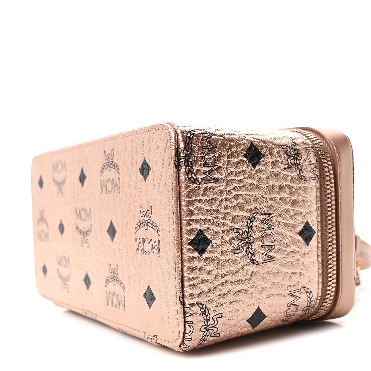 MCM Metallic Visetos Vanity Case Champagne Gold 9 of 9
