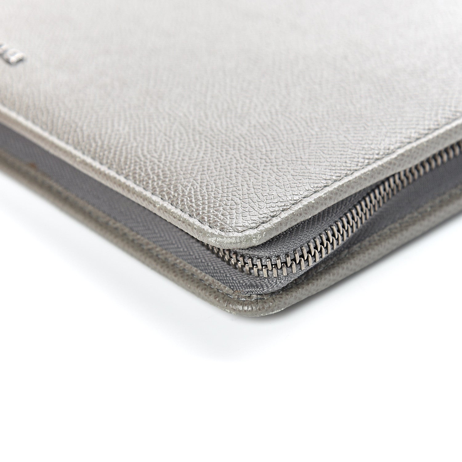 Burberry Grainy Calfskin Zip Around Organizer Grey 13 of 17