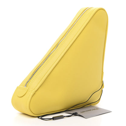 Balenciaga Shiny Day Calfskin Logo M Triangle Pouch Jaune Black 3 of 8