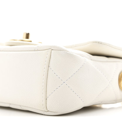 Chanel Caviar Quilted Mini Twist Your Buttons Flap White 10 of 11