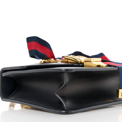 Gucci Calfskin Mini Sylvie Chain Shoulder Bag Black 10 of 12