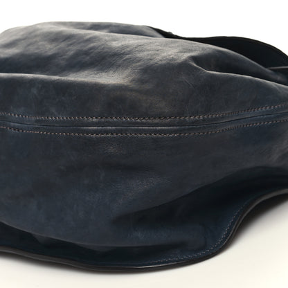 Miu Miu Ostrich Calfskin Hobo Blue 9 of 11