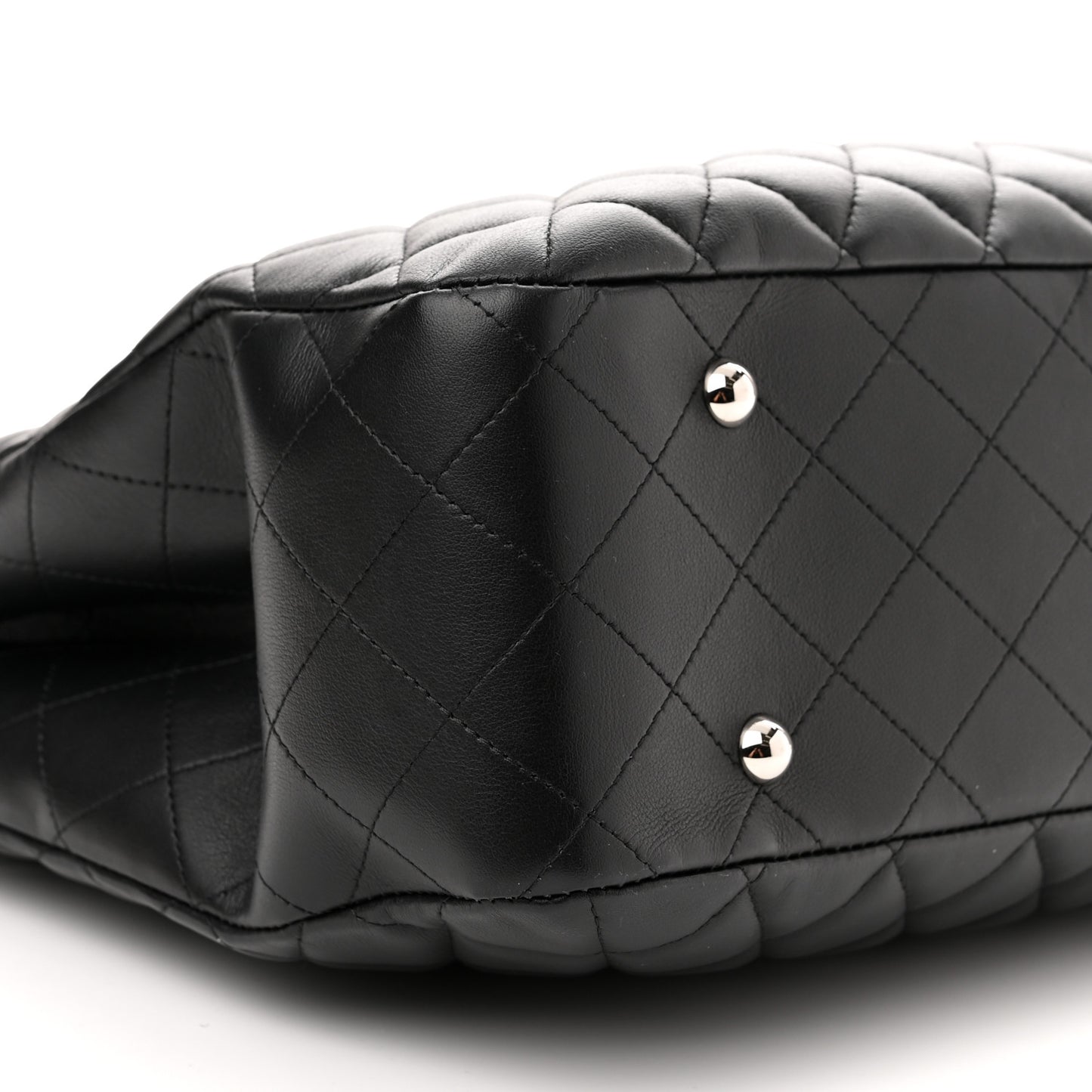 Calfskin Quilted Large Classic Shopping Tote Black