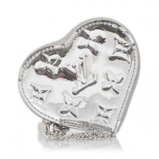 Louis Vuitton Monogram Miroir Heart Coin Purse Silver 1 of 11