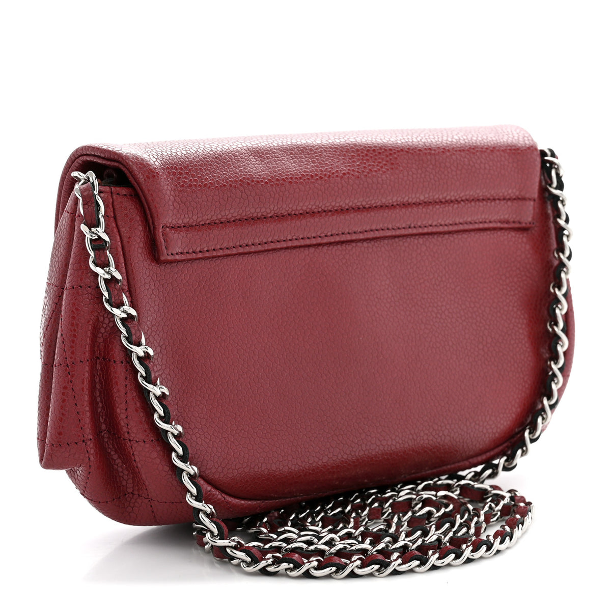 Caviar Half Moon Wallet On Chain WOC Dark Red