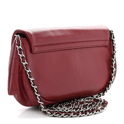 Chanel Caviar Half Moon Wallet On Chain WOC Dark Red 3 of 11
