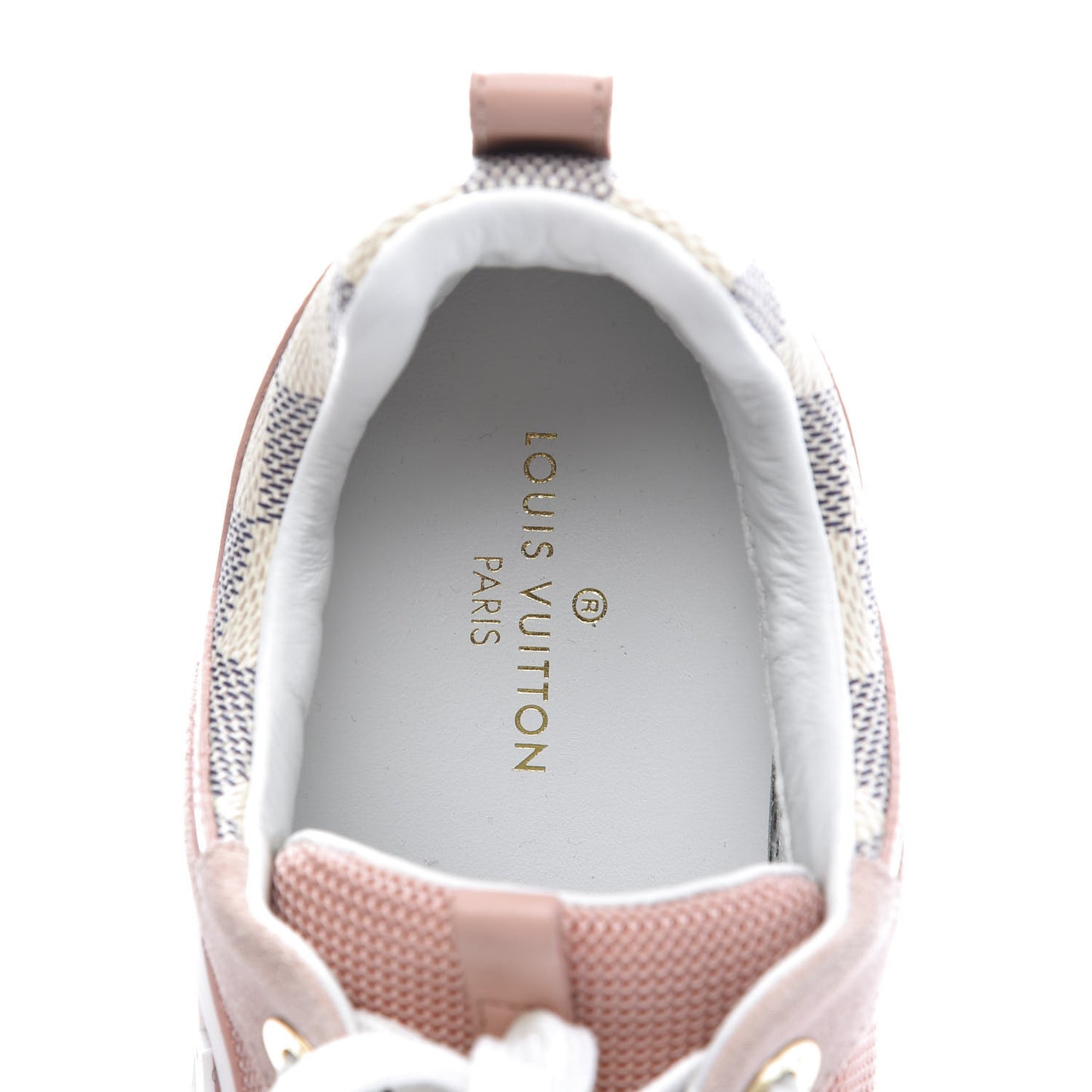 Suede Damier Azur Run Away Sneakers 35 Pink