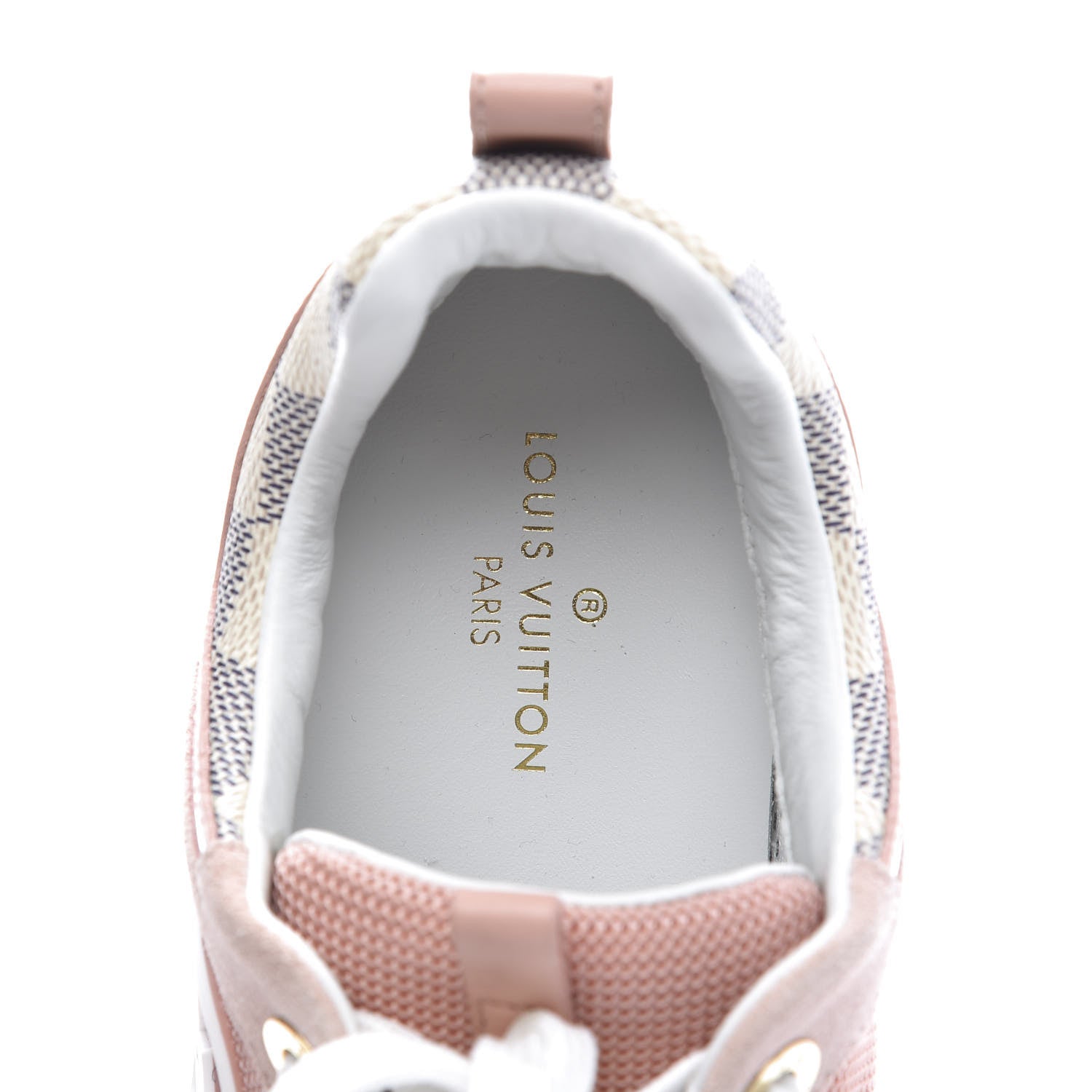 Louis Vuitton Suede Damier Azur Run Away Sneakers 35 Pink 7 of 9