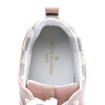 Louis Vuitton Suede Damier Azur Run Away Sneakers 35 Pink 7 of 9