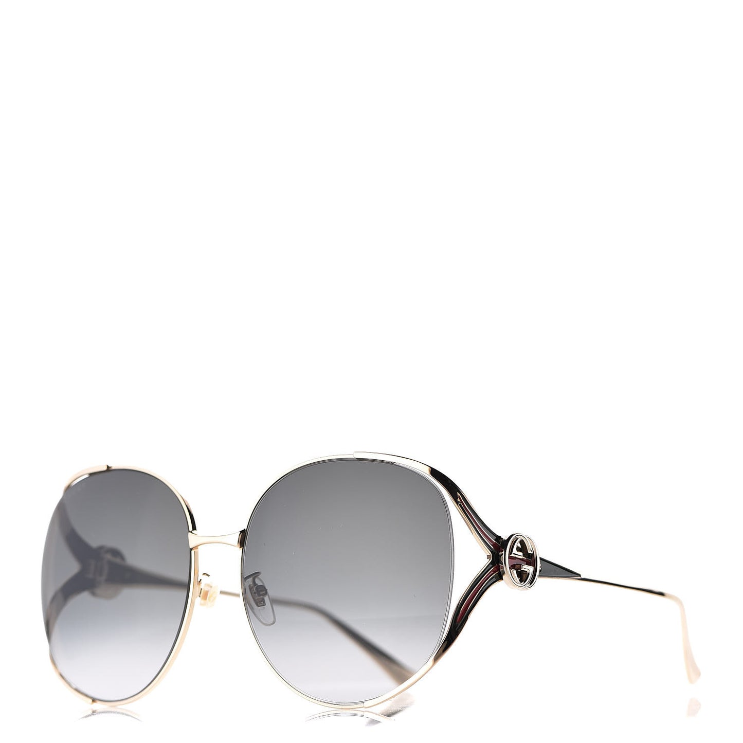 Metal Oversized Round Frame GG0225S Sunglasses Gold