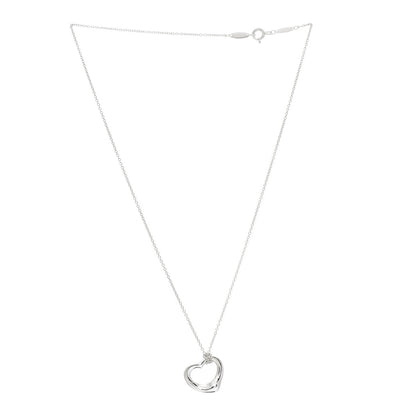 Tiffany Sterling Silver 16mm Elsa Peretti Open Heart Pendant Necklace 3 of 6