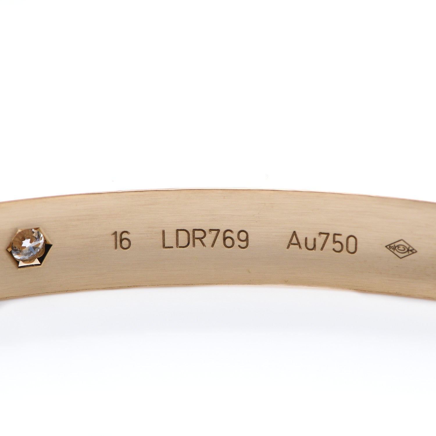 Cartier 18K Yellow Gold 4 Diamond LOVE Bracelet 16 5 of 7