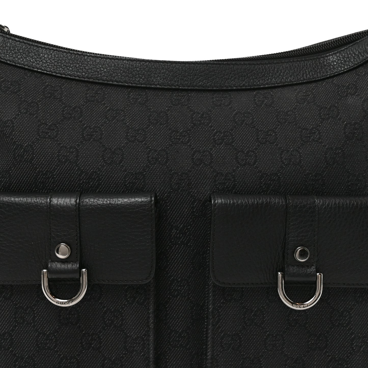 Monogram Medium Abbey Pocket Hobo Tote Black
