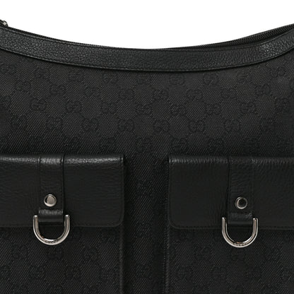 Gucci Monogram Medium Abbey Pocket Hobo Tote Black 7 of 9