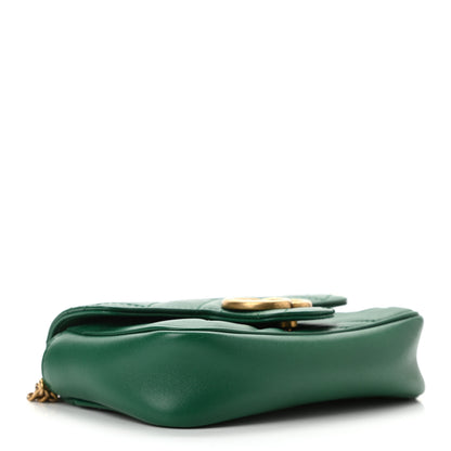 Gucci Calfskin Matelasse Super Mini GG Marmont Shoulder Bag Emerald Green 4 of 11