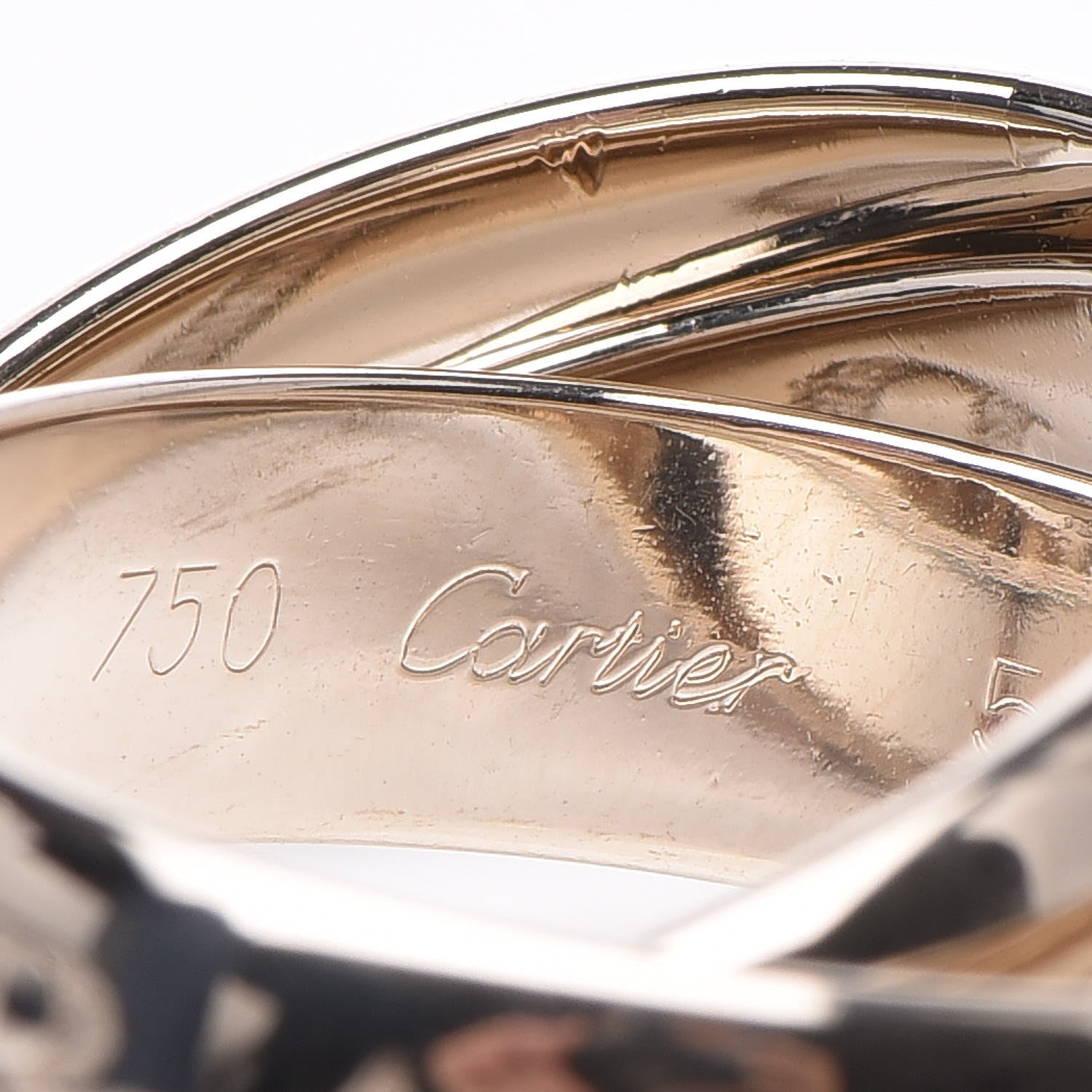 Cartier 18K White Gold 98 Xmas Limited Trinity Ring 51 5.75 4 of 8