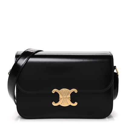 Celine Shiny Calfskin Medium Triomphe Black 1 of 10