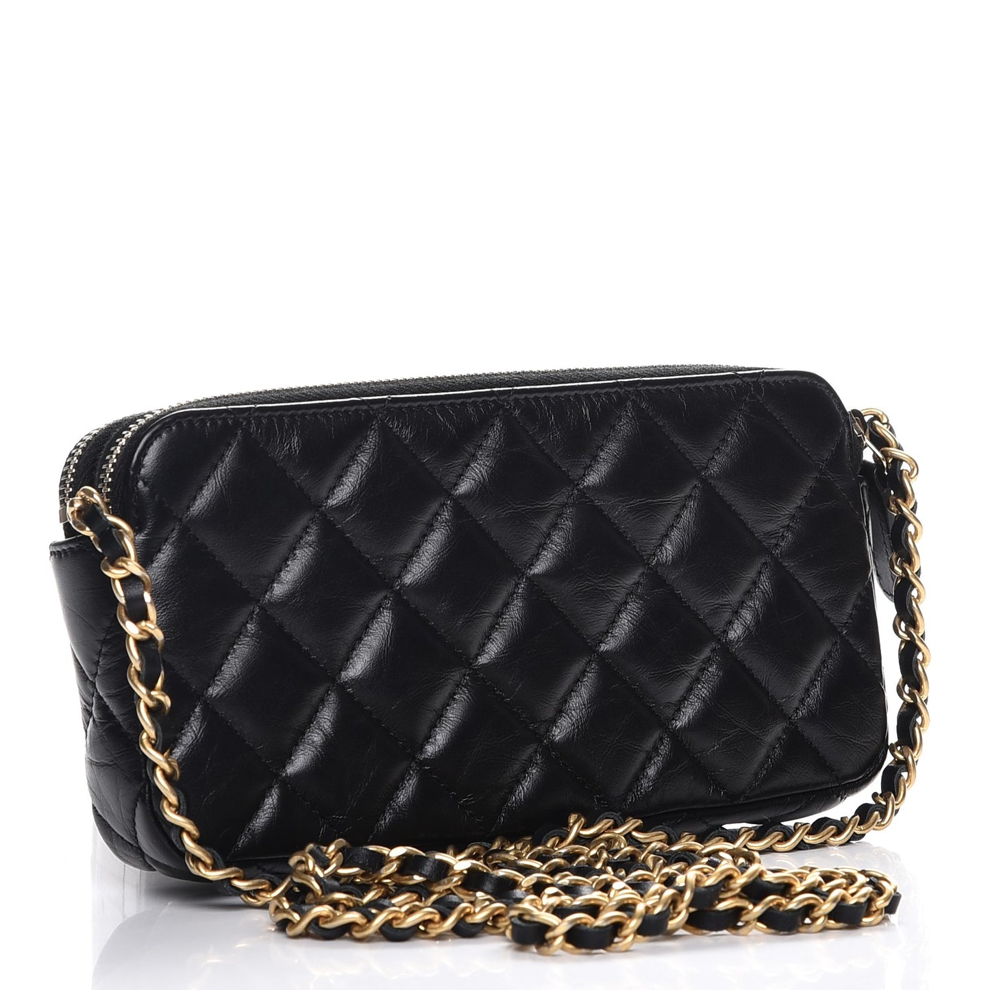 Aged Calfskin Lucky Charms 2.55 Reissue Small Clutch With Chain Black
