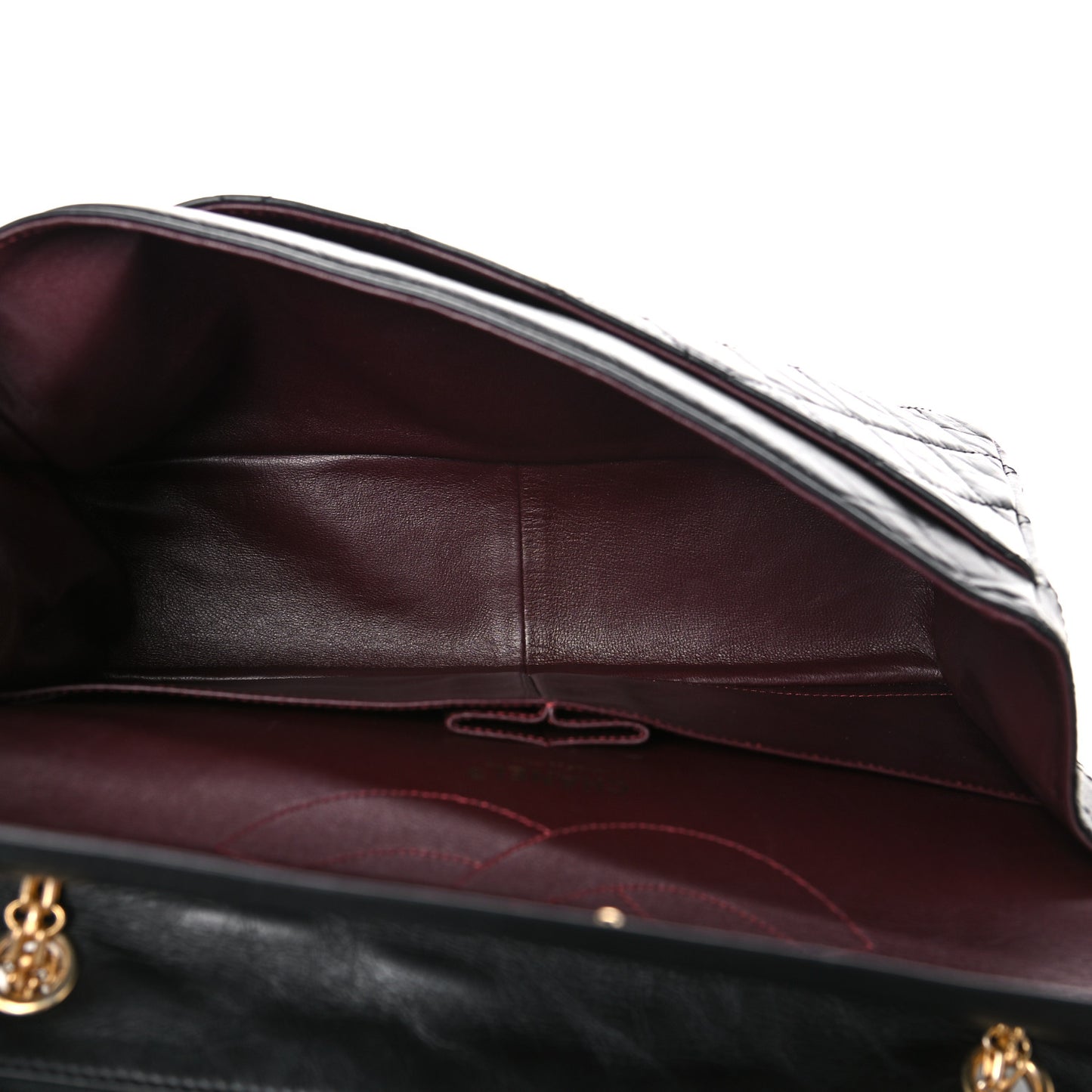 Aged Calfskin Quilted 2.55 Reissue 227 Flap Black